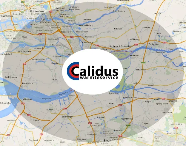 Werkgebied Calidus Warmteservice in Zuid-Holland en Noord-Brabant
